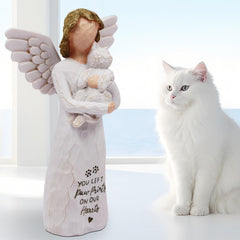 BORLESTA Cat sculpture with wings — elegant memorial decor for difficult days