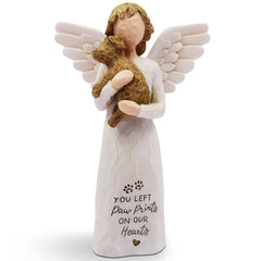 BORLESTA dog memorial angel figurine closeup highlights hand-painted detail for a comforting keepsake
