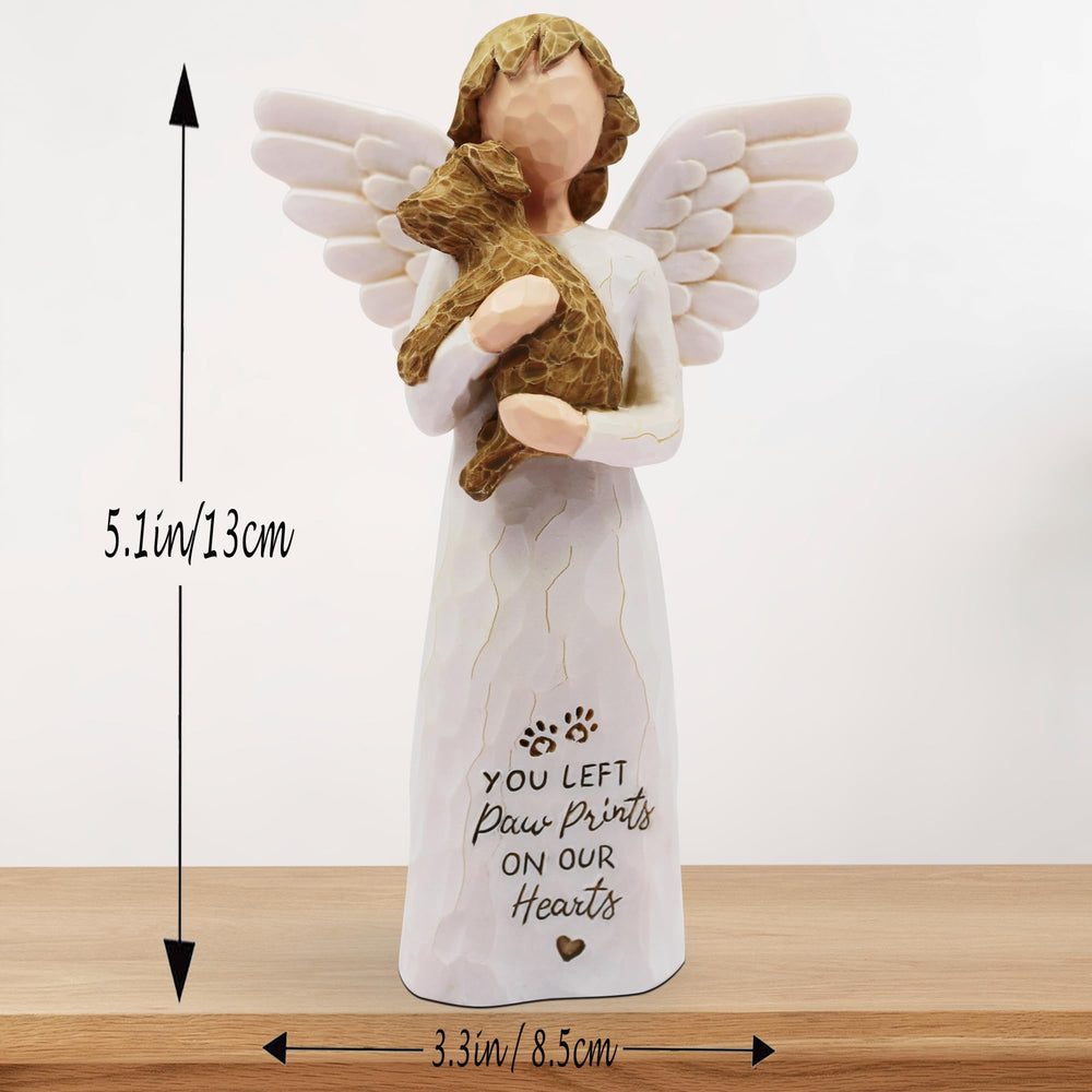 BORLESTA dog memorial angel figurine hand-painted-detail showcases craftsmanship for a personal memorial