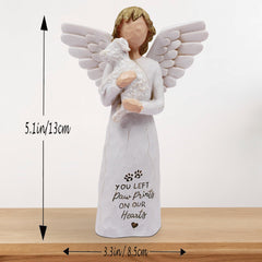 Borlesta dog-remembrance-statue-white creates a quiet moment of solace on a shelf