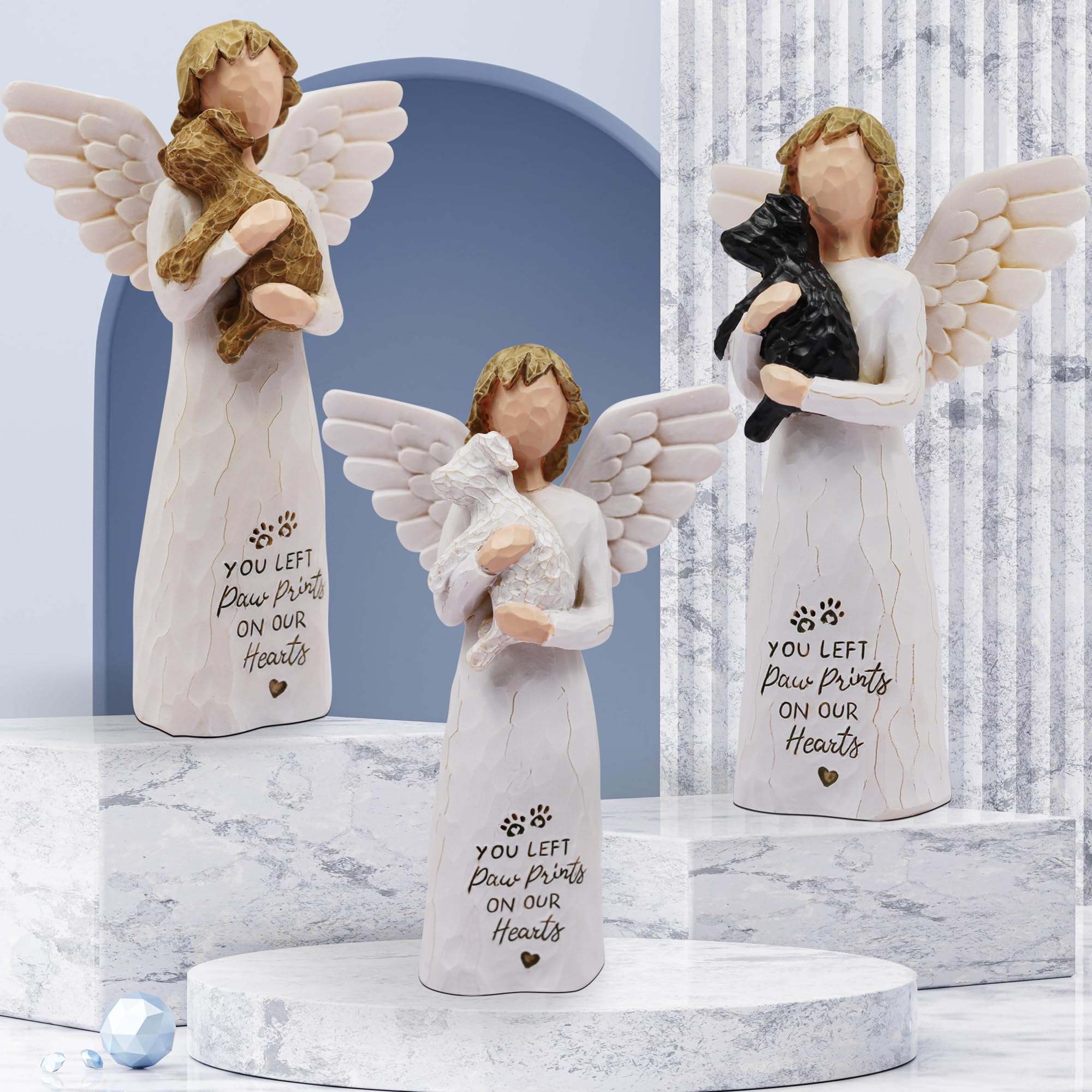 Borlesta hand-painted-dog-angel-figurine adds warmth to any memory display