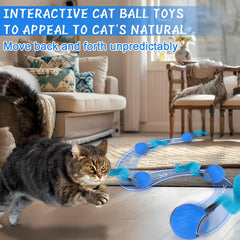 BABORUI cat toy ball blue side view showing design and tails