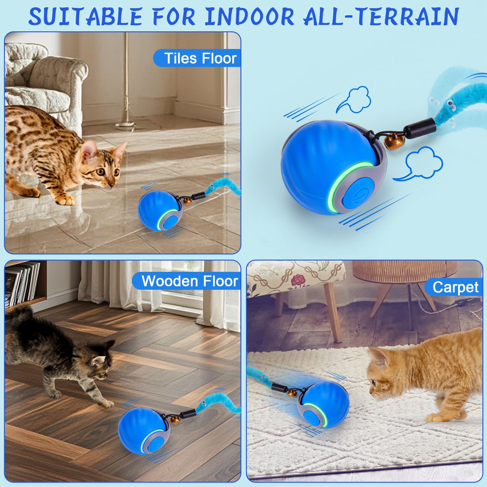 BABORUI rechargeable cat toy with USB charging
