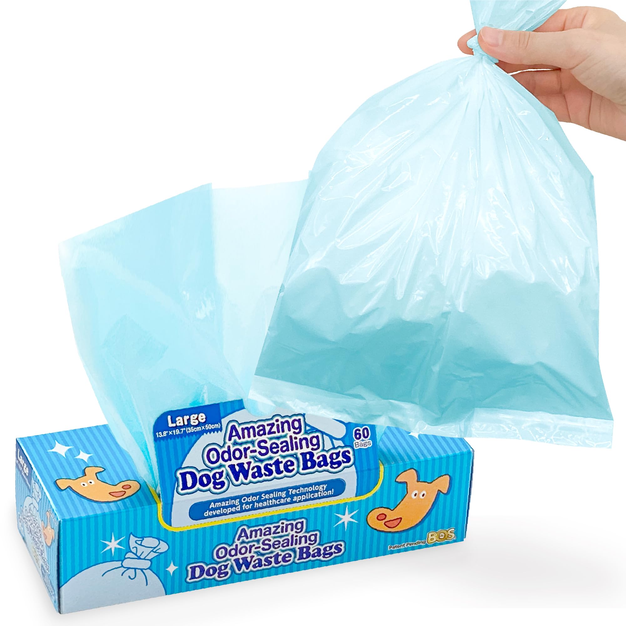 BOS Amazing Odor Sealing Bags box-front view shows compact on the go packaging