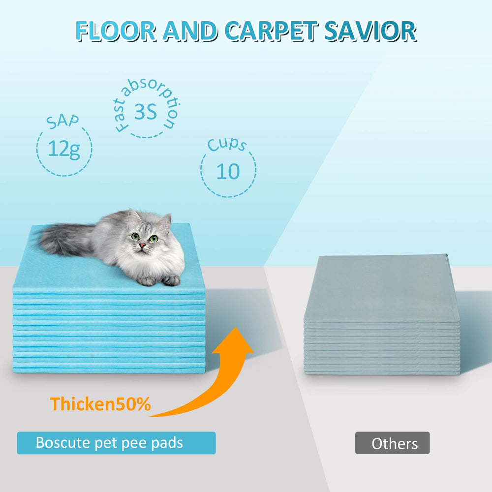 Boscute 50% thicker absorbent core offers stronger floor protection.