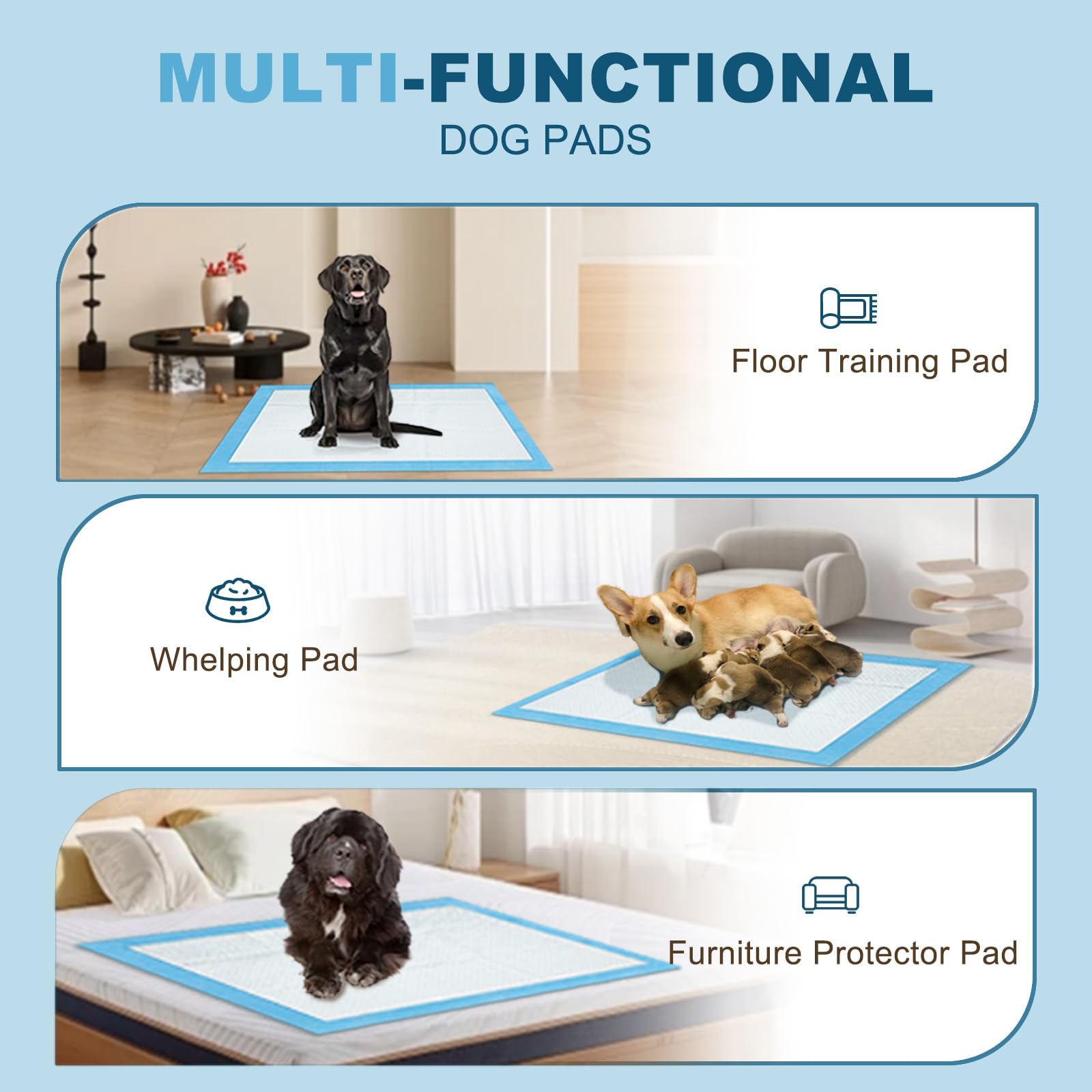 Boscute pads ideal for puppies and aging pets in home care.