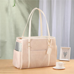 Bosnanller fashion dog carrier purse with roomy interior for comfortable travel.