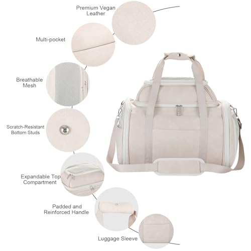 Bosnanller carrier beige close-up on airline-friendly dimensions for travel comfort