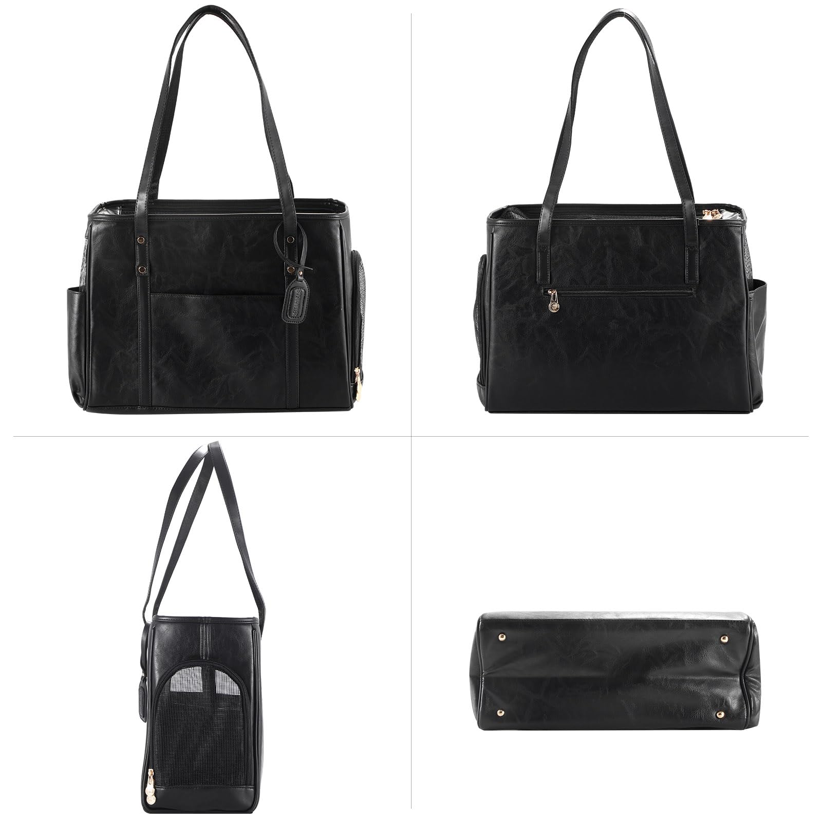 Bosnanller Soft Sided Pet Travel Tote Mesh windows ensure airflow and visibility.