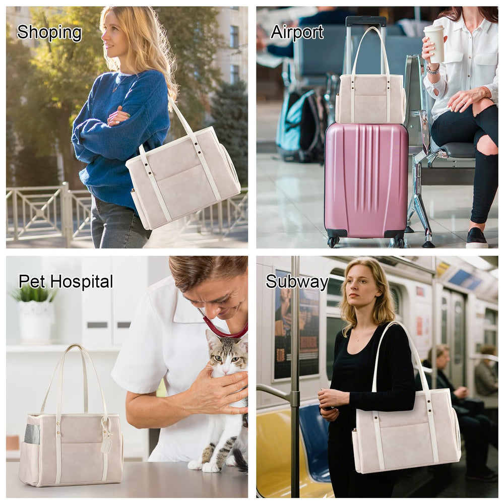 Bosnanller under-seat travel purse design fits under most airplane seats.