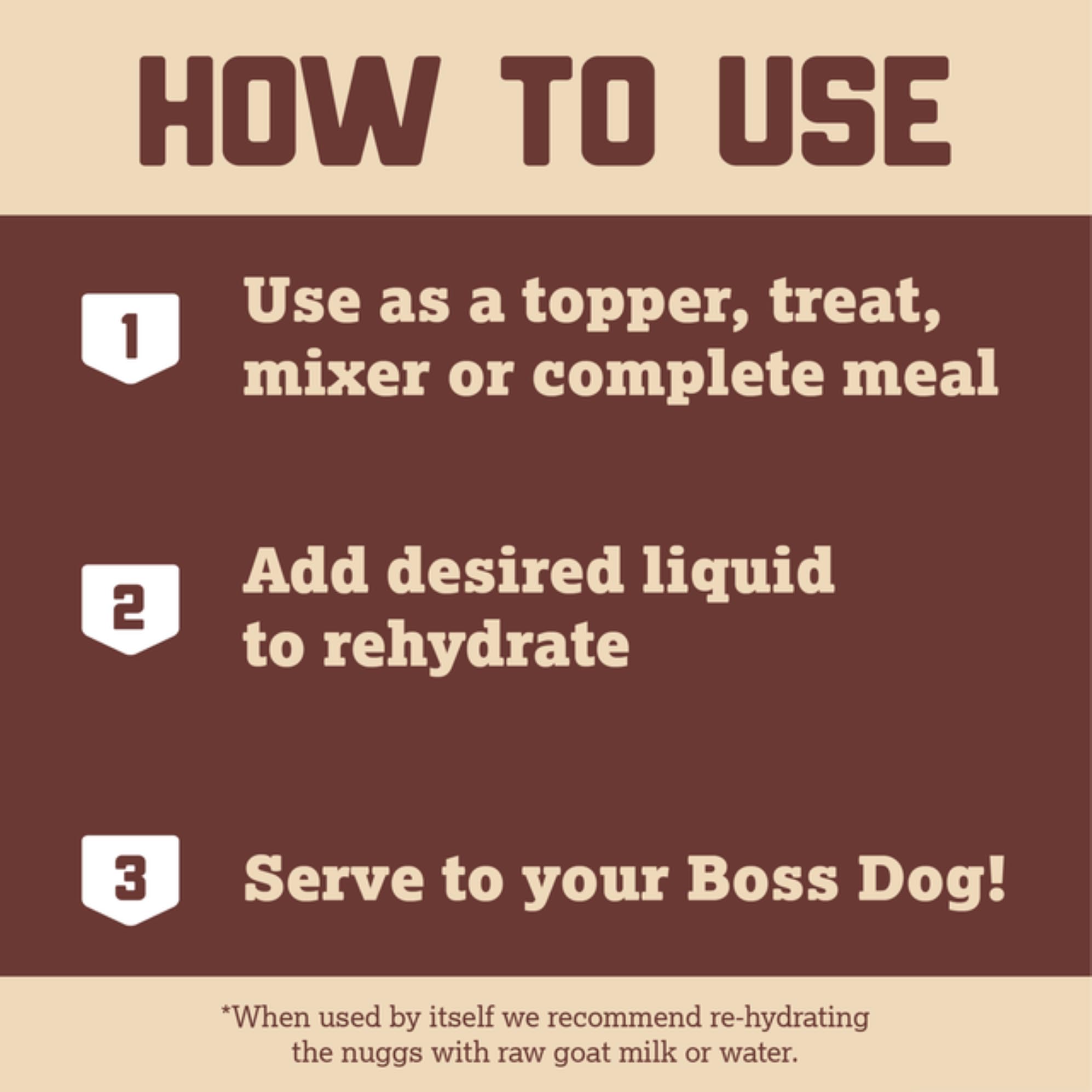 Boss Dog soft-chew texture crumbles easily for convenient snacking or topping.