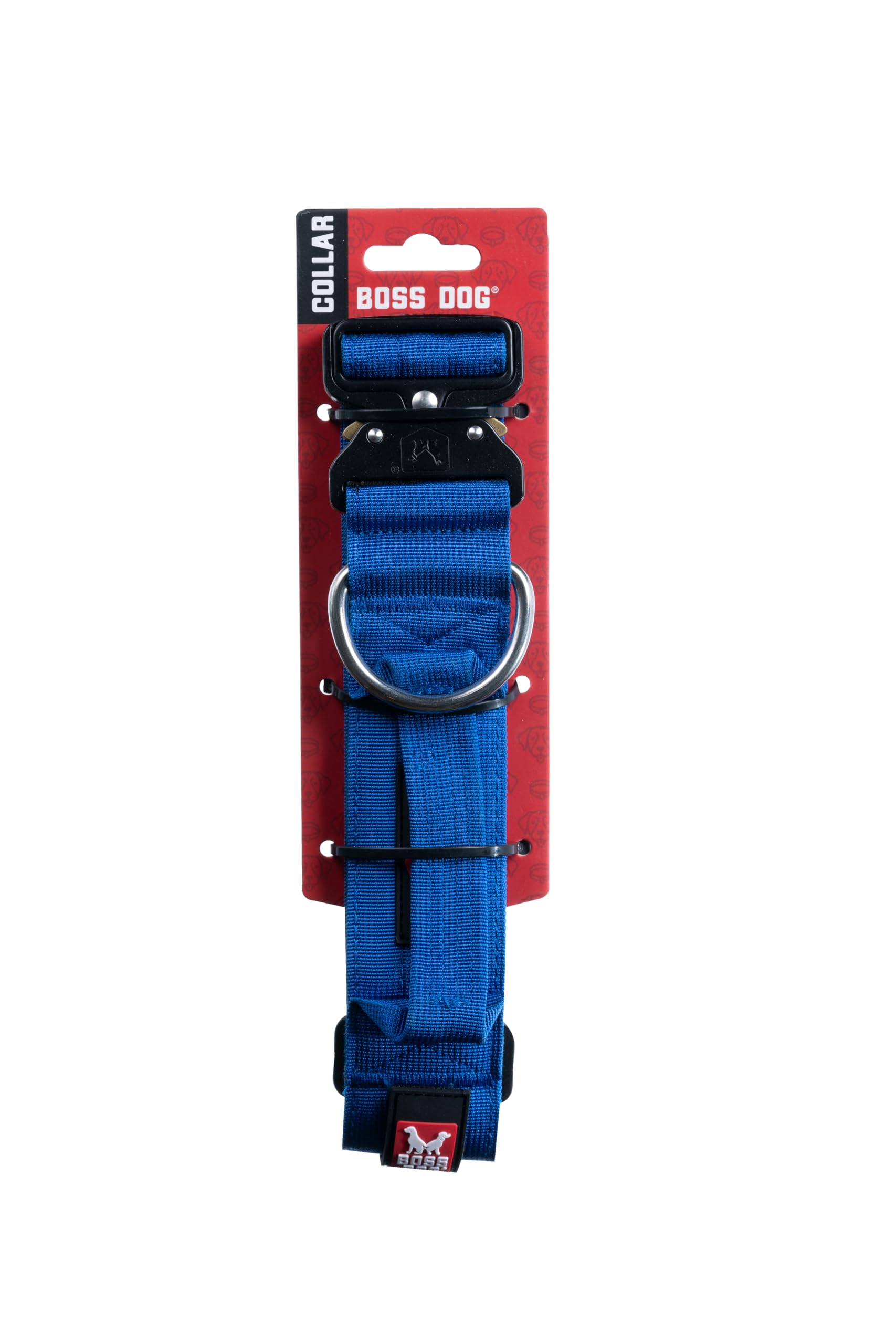 Boss Dog tactical collar blue large front view shows durable construction for daily adventures