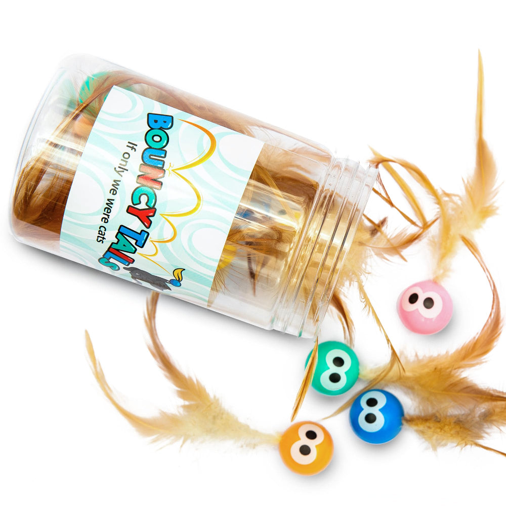 Bouncy Tails cat ball toy storage easy keeps toys organized after playtime.