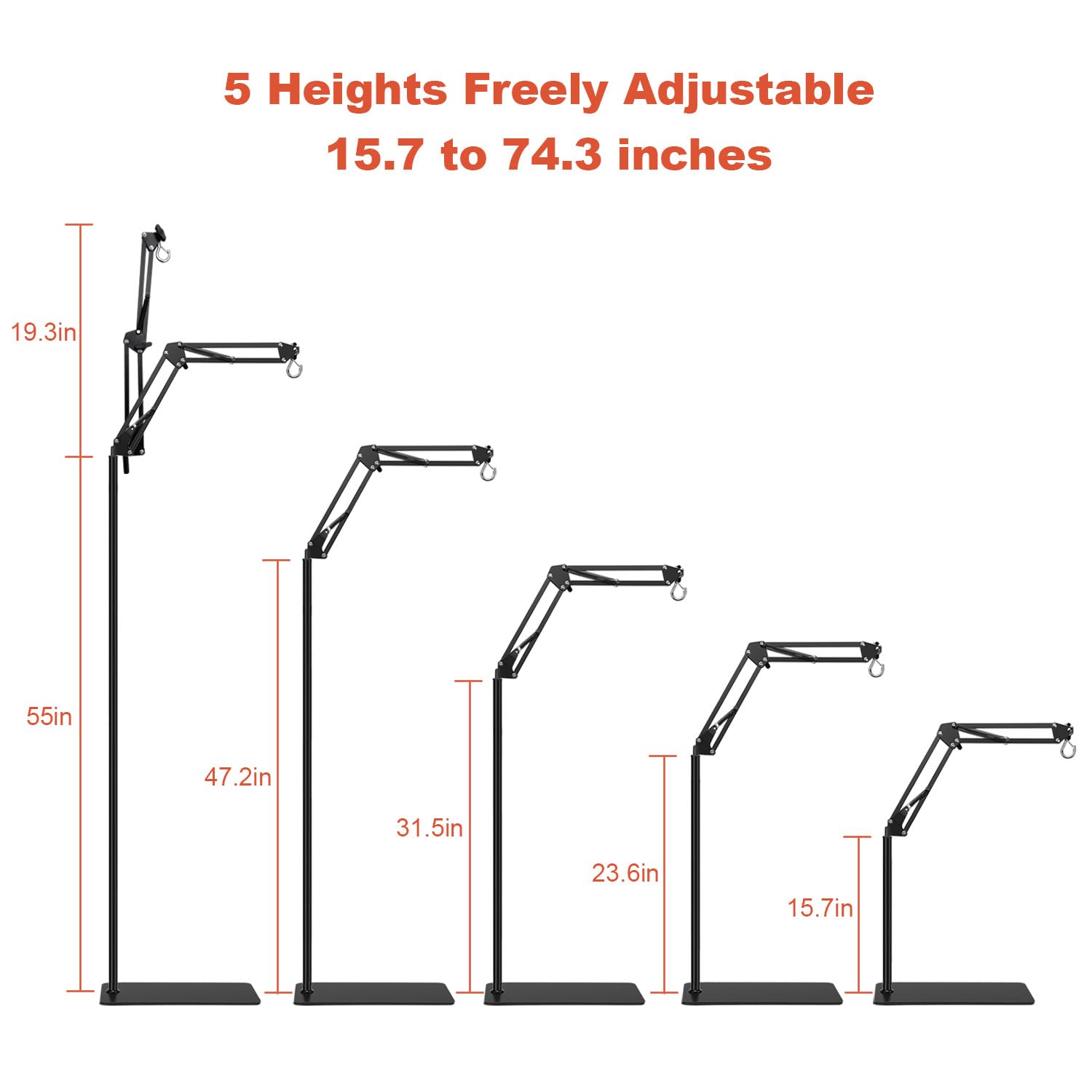 BOURDSERK Reptile Lamp Stand 360-degree rotation enables flexible lighting angles for reptiles.