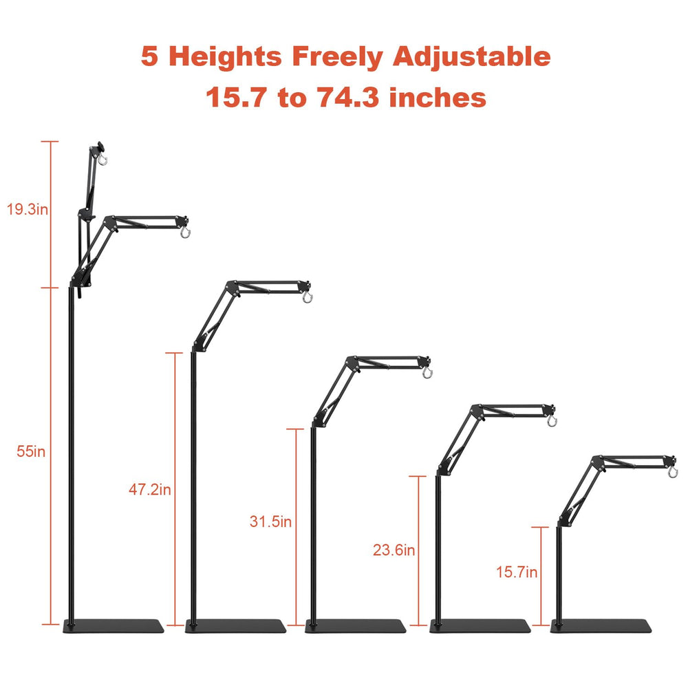 BOURDSERK Reptile Lamp Stand 360-degree rotation enables flexible lighting angles for reptiles.