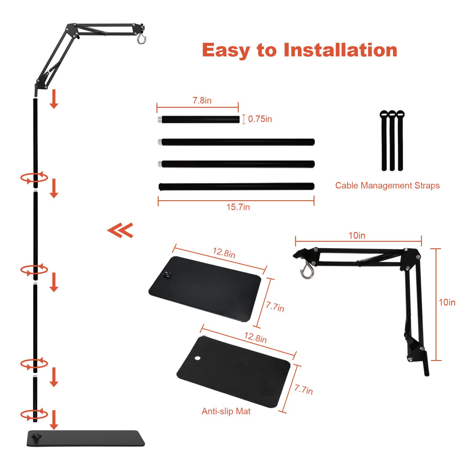 BOURDSERK Reptile Lamp Stand compatible with cages and terrariums for flexible housing.