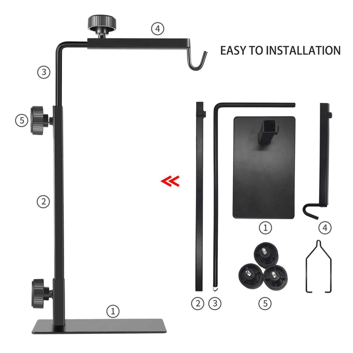 BOURDSERK reptile lamp stand durable all-metal construction for long-term use