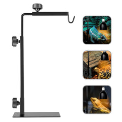 BOURDSERK reptile lamp stand side view shows sturdy all-metal construction