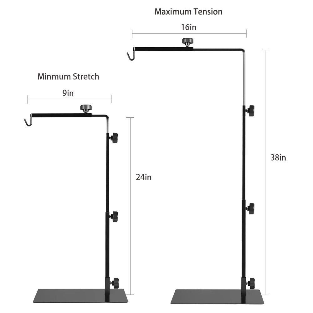 BOURDSERK reptile metal lamp stand double-lampshades capable for multi-lamp setups.