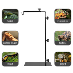 BOURDSERK reptile metal lamp stand stable base supports safe terrarium lighting.