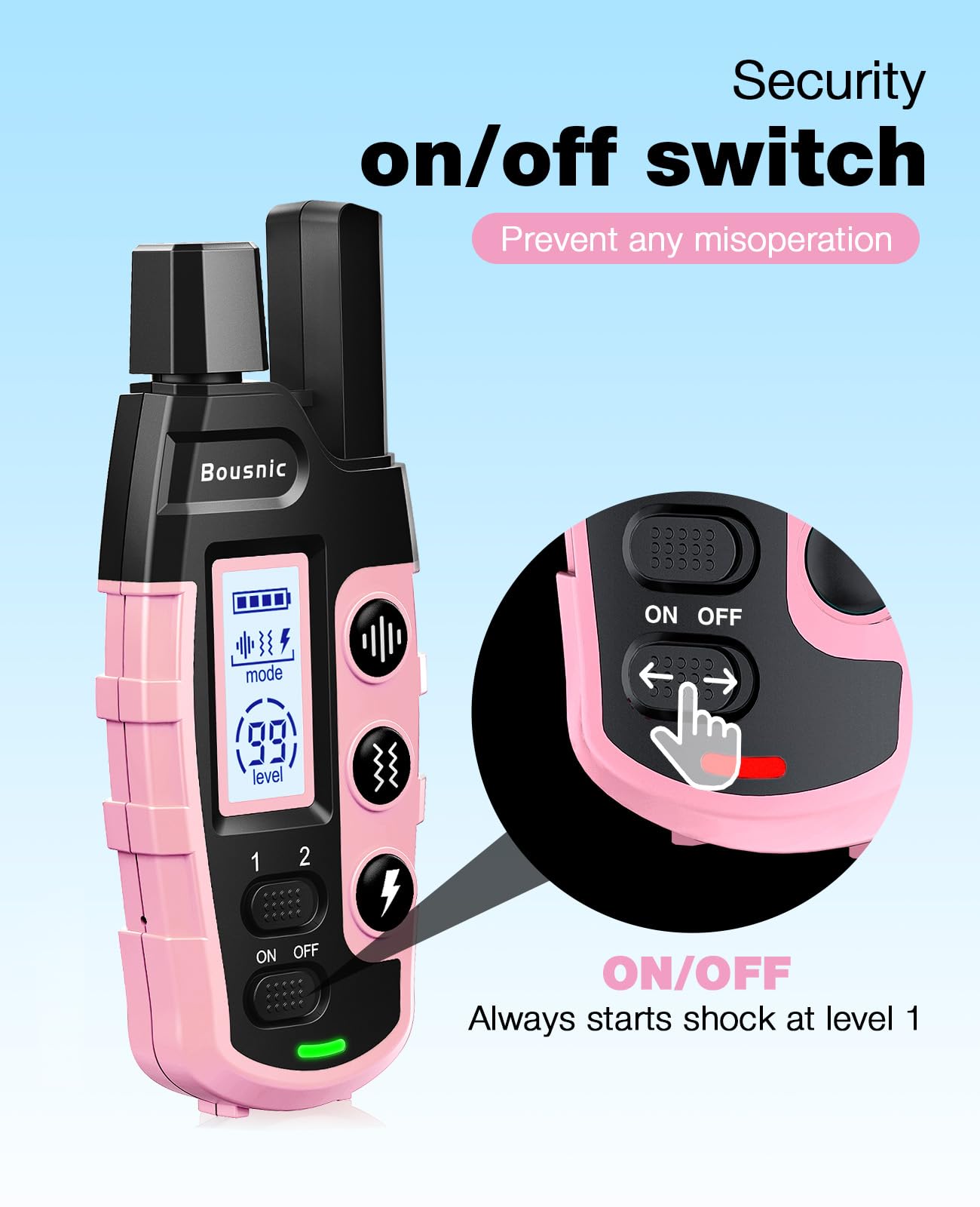 Bousnic long-battery remote and collar readiness for weekend adventures.