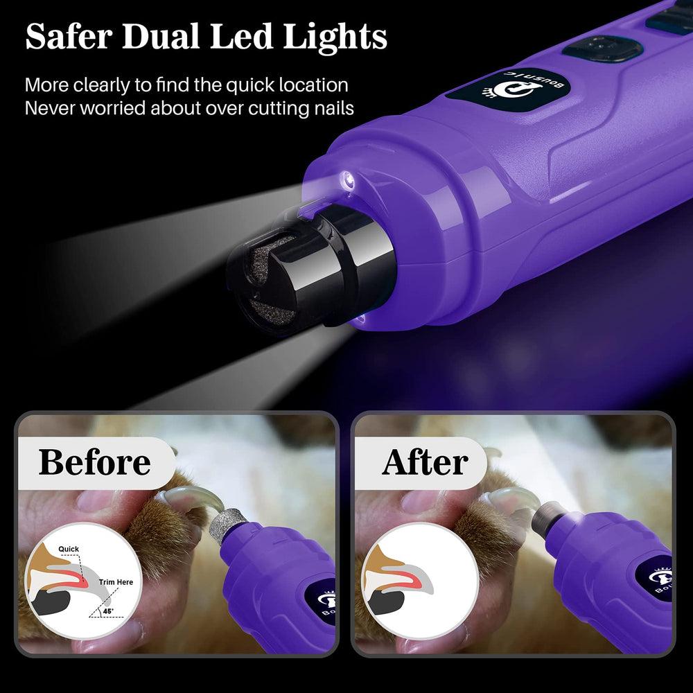BOUSNIC dog nail grinder two-speed motor for controlled power.