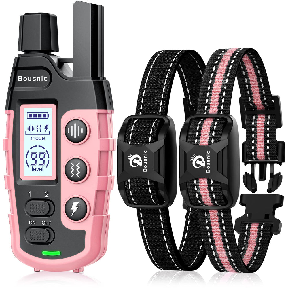 BOUSNIC dog shock collar receiver waterproof designed for outdoor training and rain resistance.