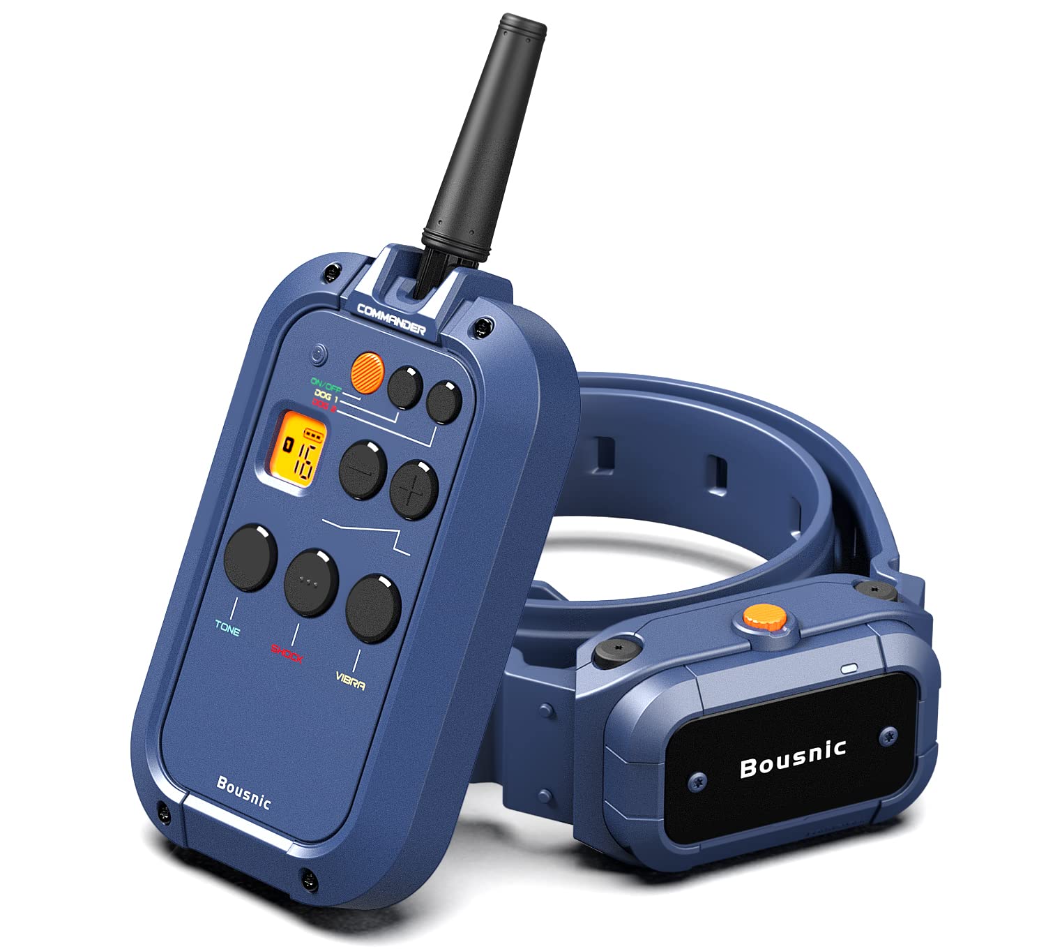 BOUSNIC dog shock collar remote for long range training and recall.