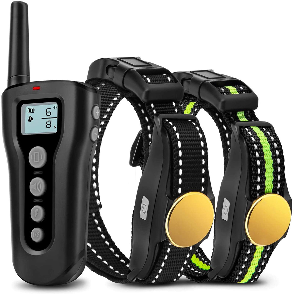 BOUSNIC dog training collar remote front view enables confident recall and control.