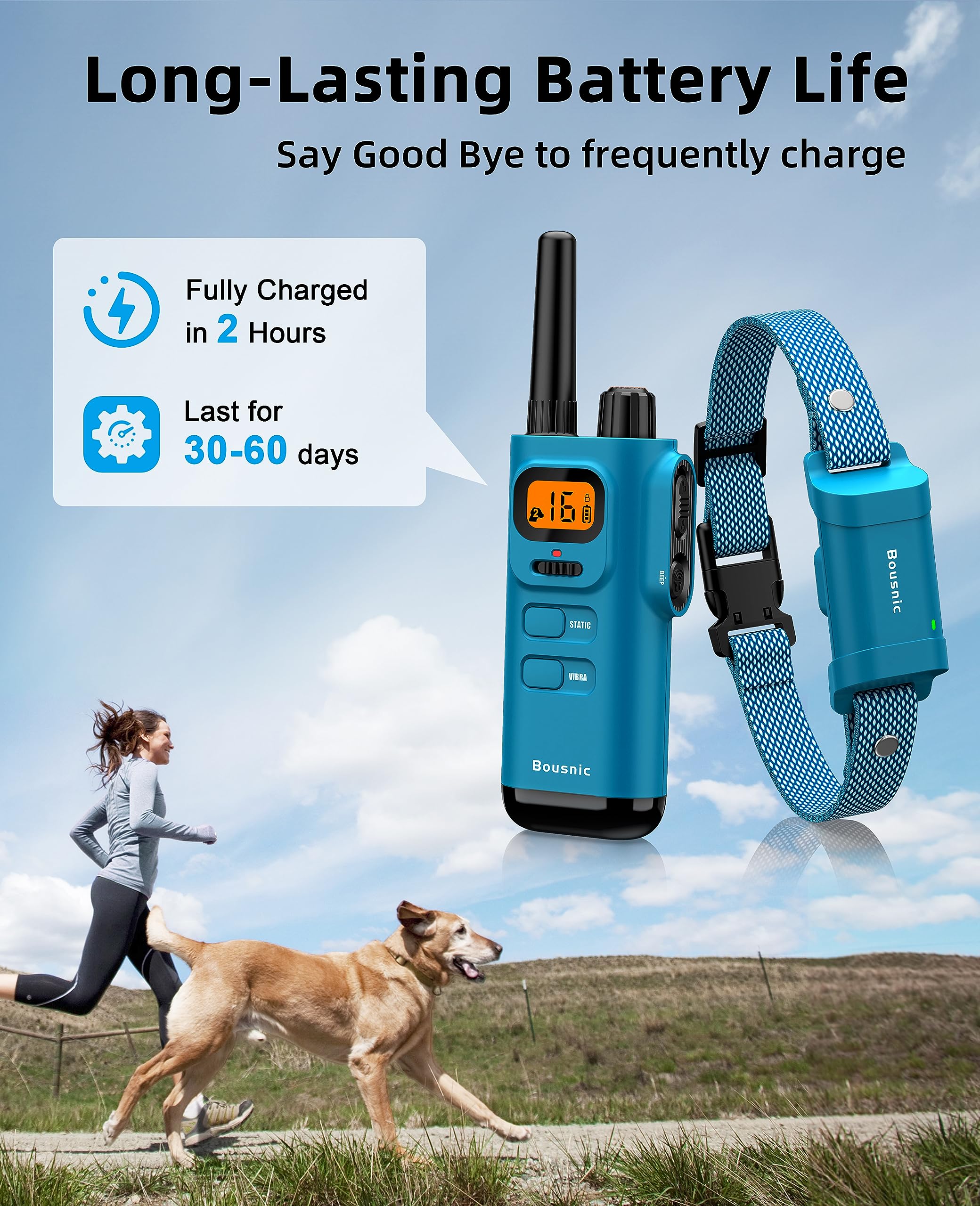 Bousnic IPX7 waterproof design supports dog training in wet conditions