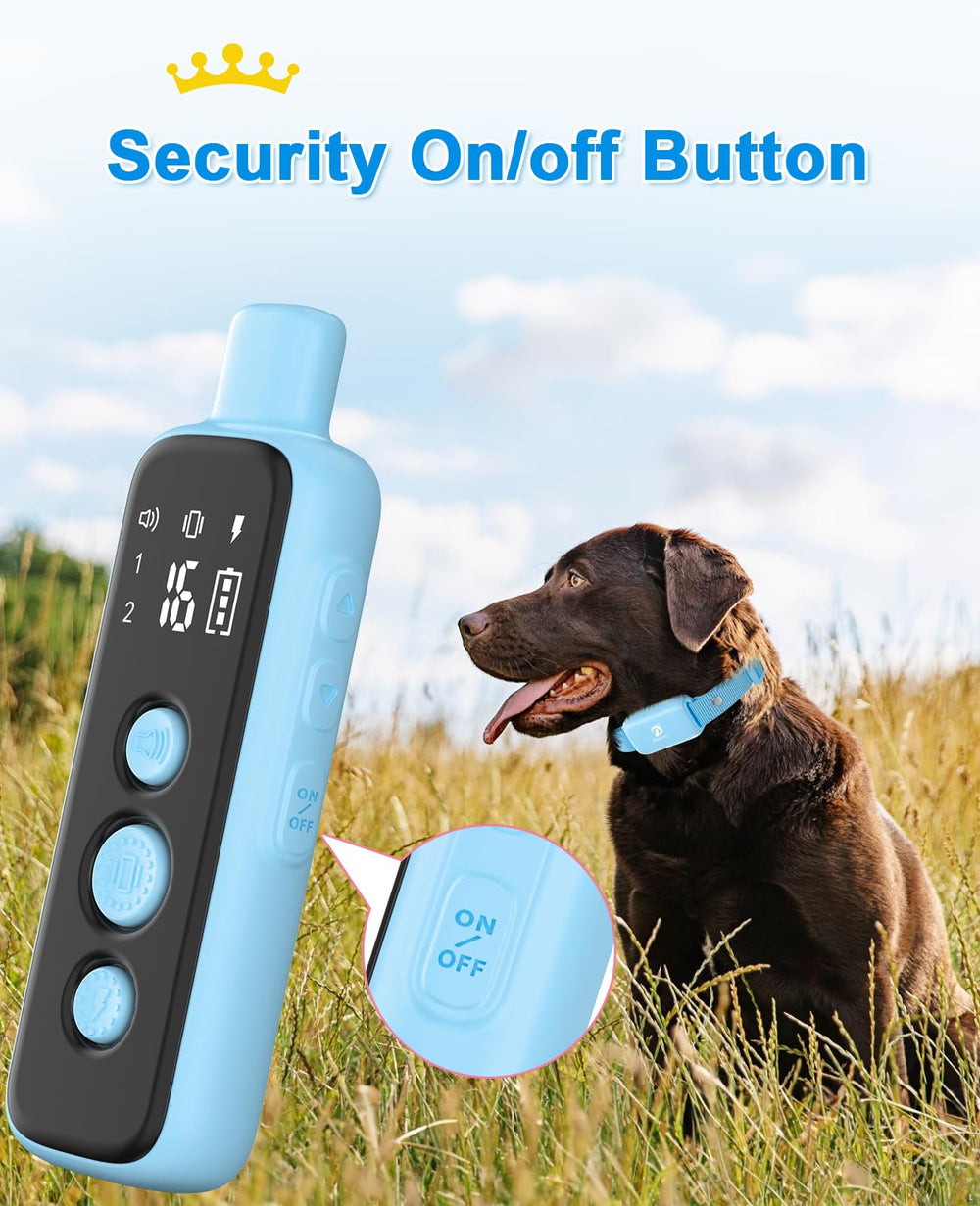 Bousnic shock collar blue rechargeable battery provides long-lasting power for extended training sessions