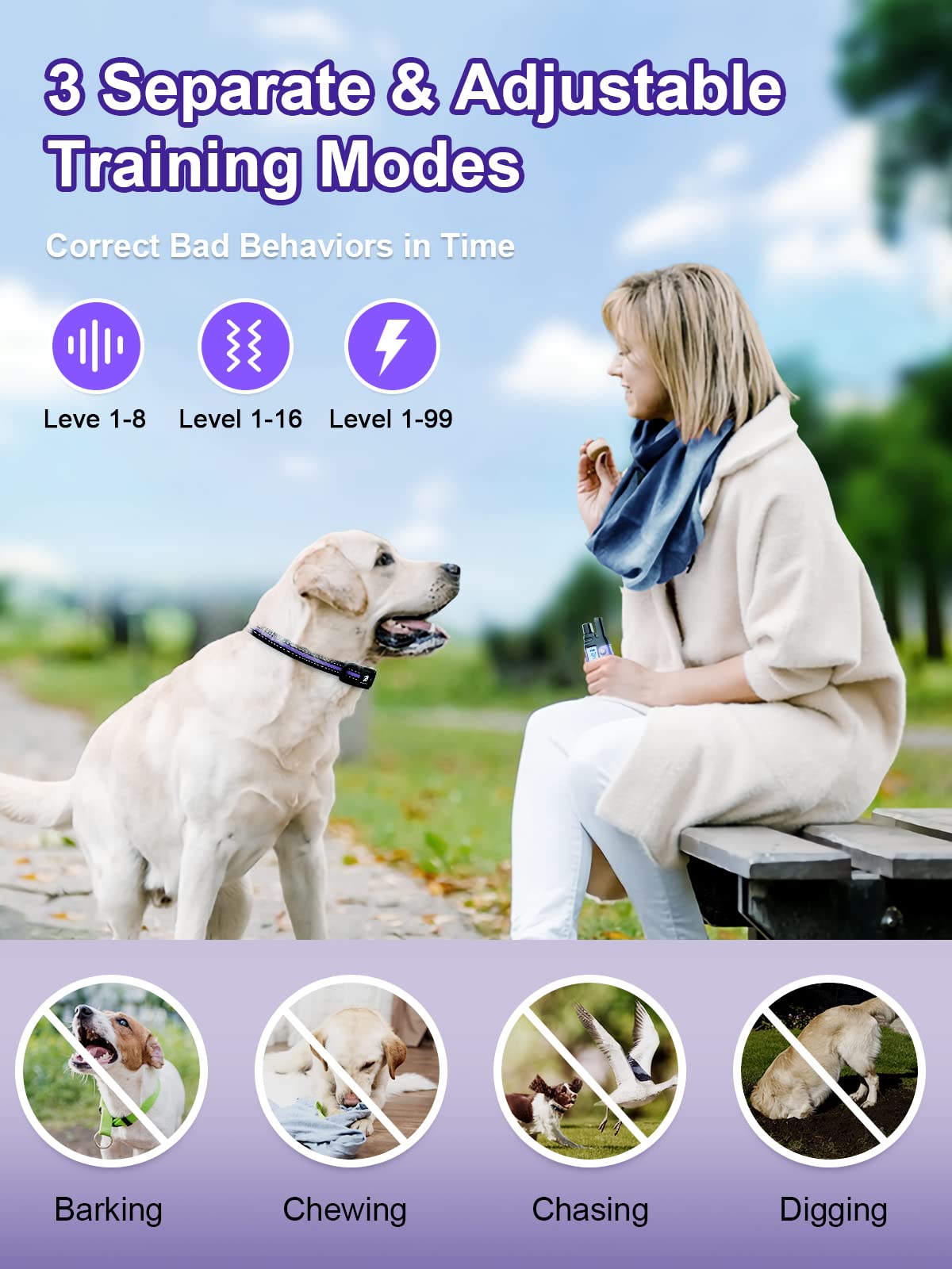 Bousnic IP67 waterproof collar ready for outdoor training in rain or swim