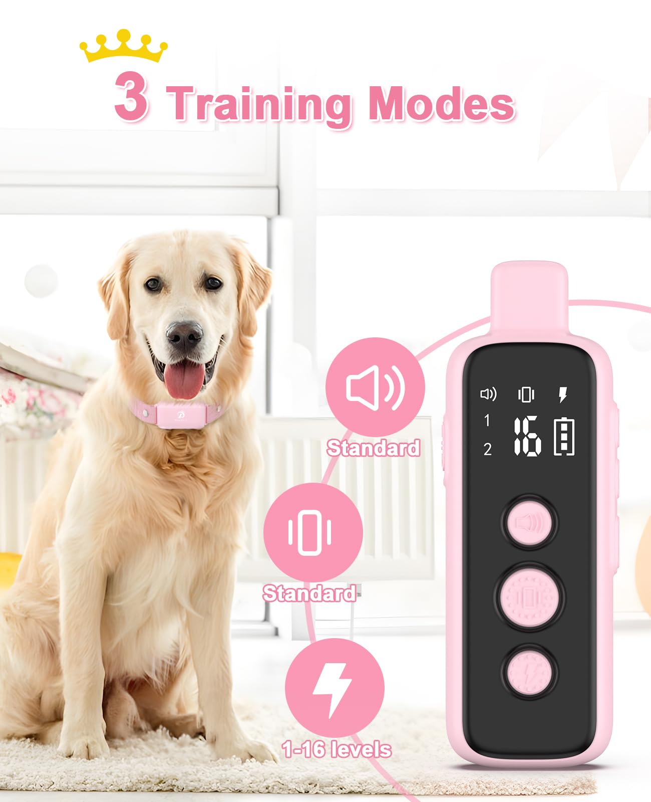 BOUSNIC shock collar receiver closeup shows compact, lightweight unit for daily comfort.