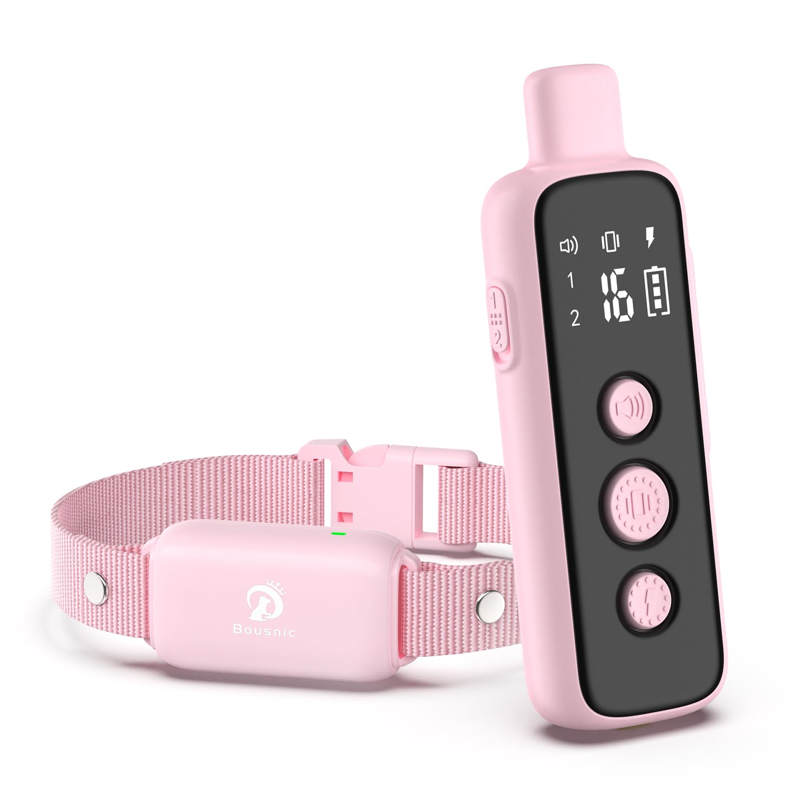 BOUSNIC shock collar remote handheld enables precise distance training at a glance.