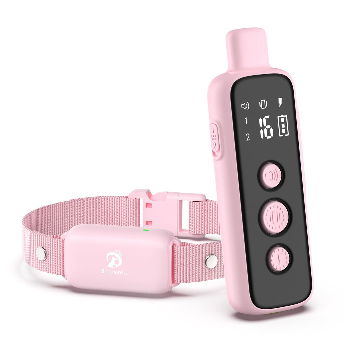 BOUSNIC shock collar remote handheld enables precise distance training at a glance.