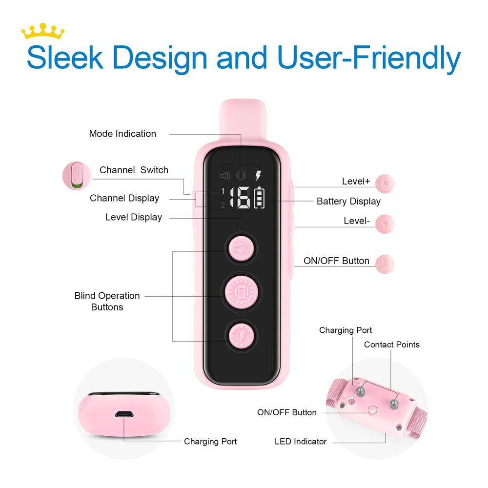BOUSNIC silicone-covered remote provides comfortable grip during long training sessions.