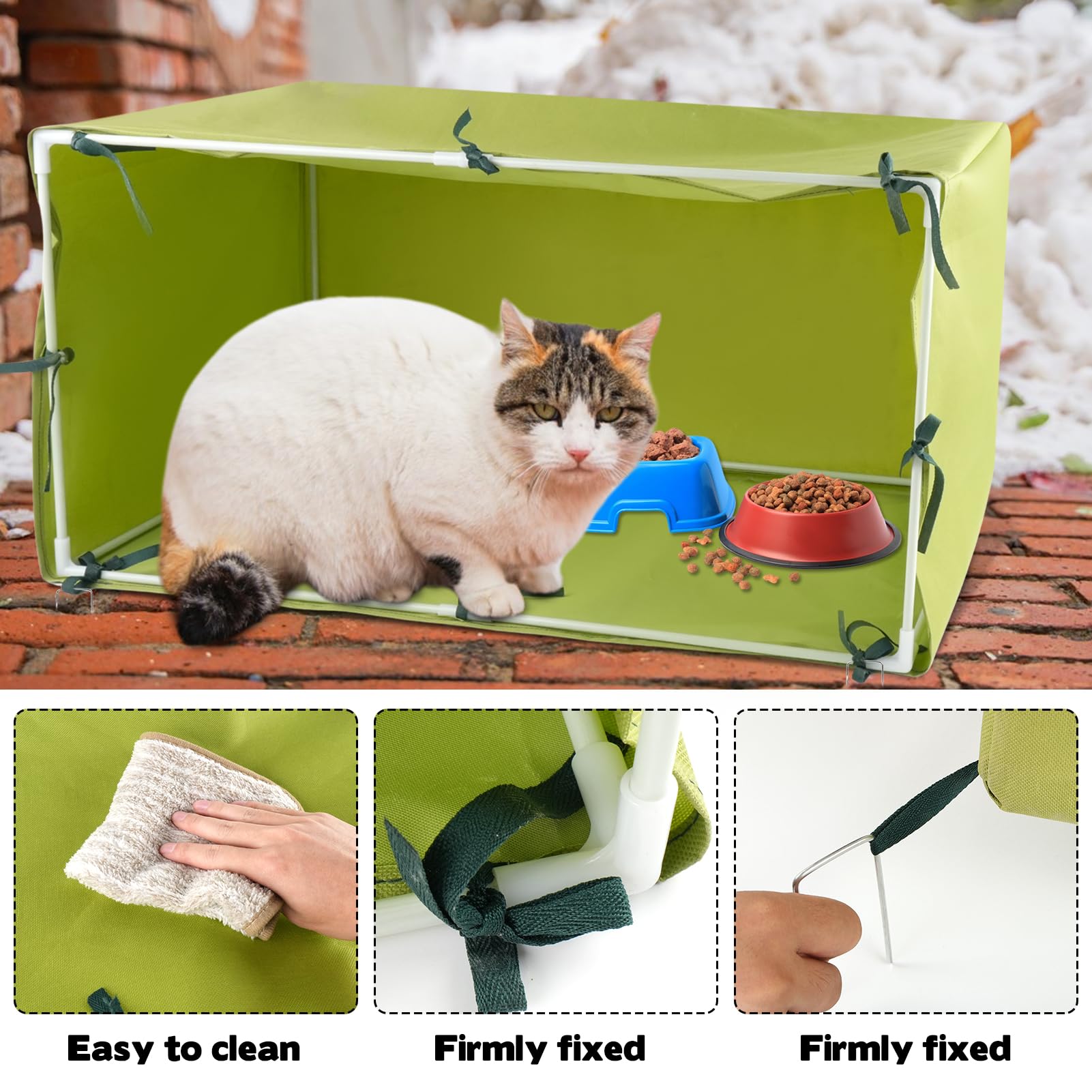 BOUTICOL outdoor cat house canvas closeup - durable, weatherproof fabric