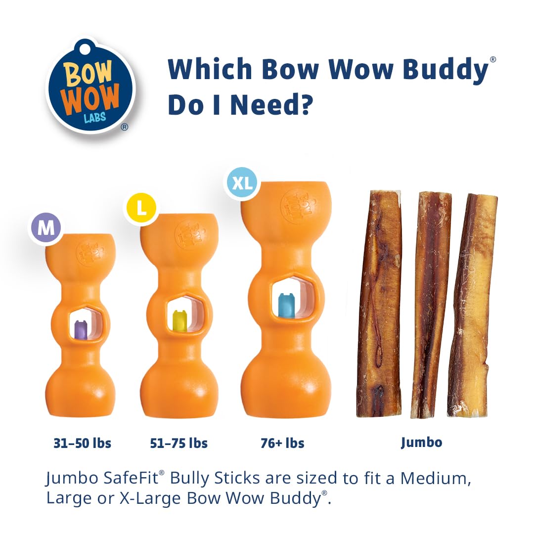 Bow Wow Labs 6-inch SafeFit sticks sized for medium to large breeds with safety devices.