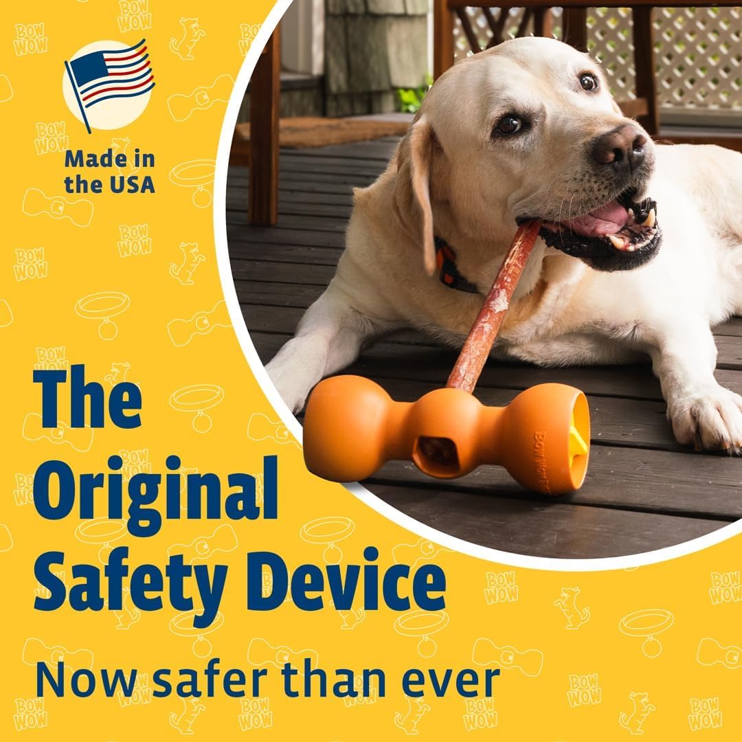 Bow Wow Labs twist-to-tighten mechanism ensures a snug fit during chewing