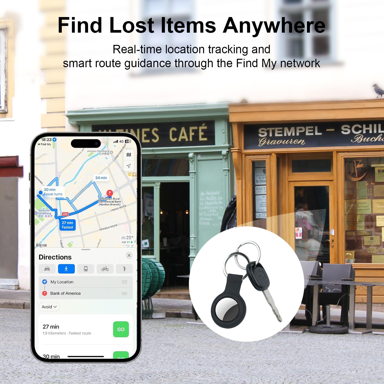 BowenBo Air Tracker find-my-setup shows seamless iOS Find My integration.