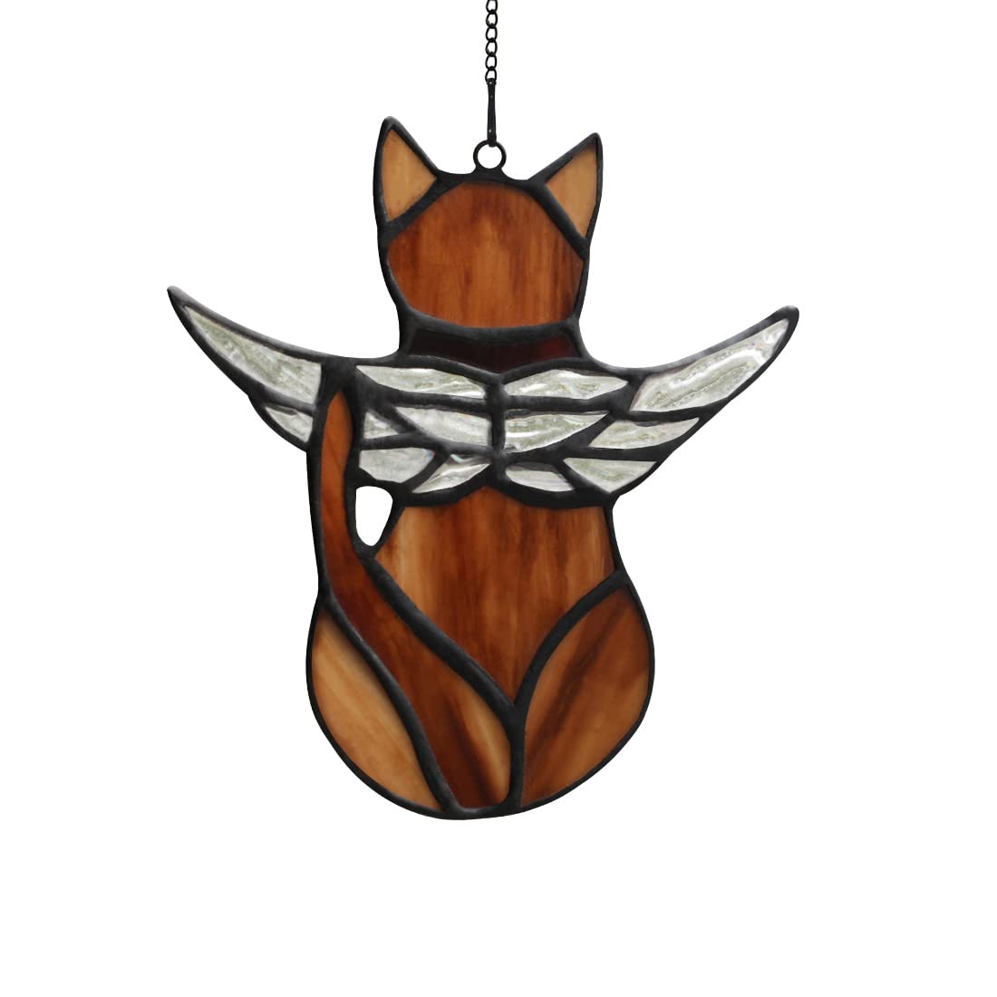 BOXCASA angel cat memorial stained glass hanging for remembrance display