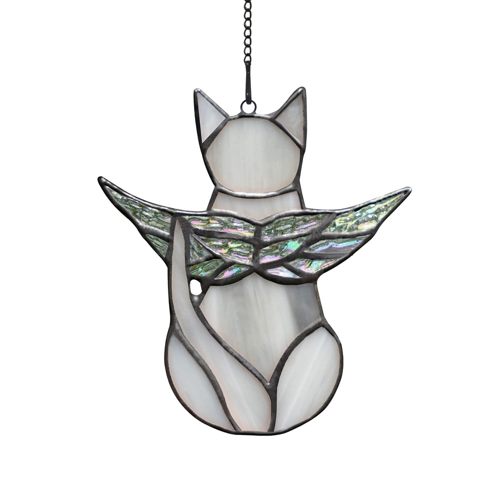 BOXCASA angel cat wing suncatcher window hanging adds a gentle memorial glow in any window