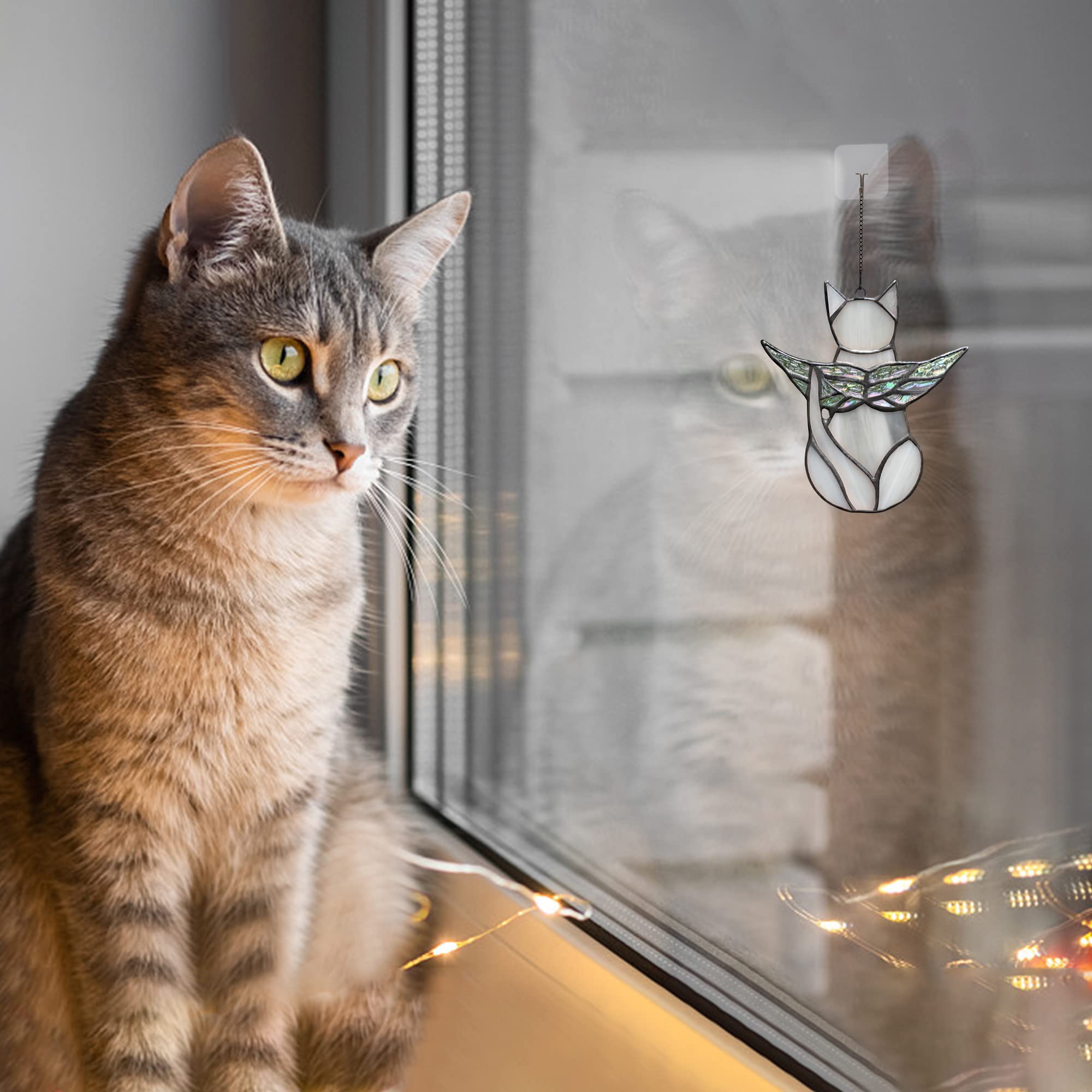 BOXCASA cat memorial suncatcher living room decor catches light and sparks reflection