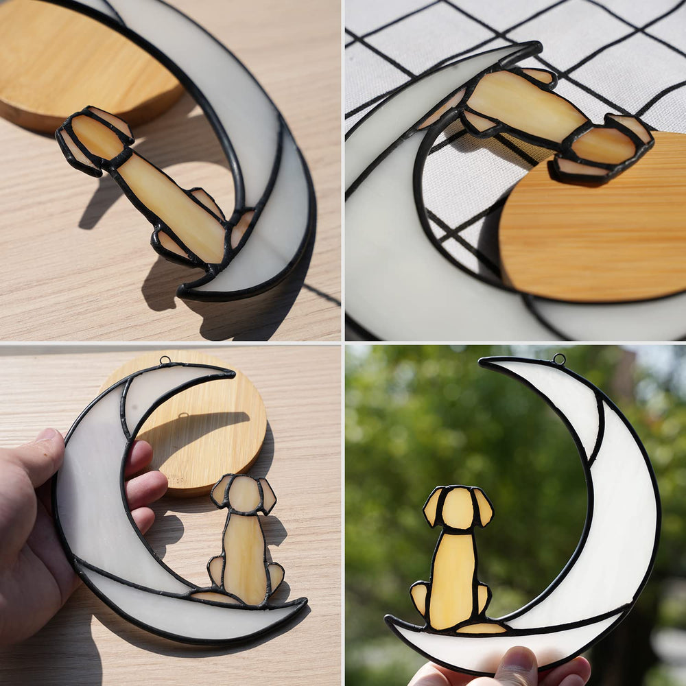 BOXCASA stained-glass dog memorial gift inspires remembrance through colorful daylight reflections