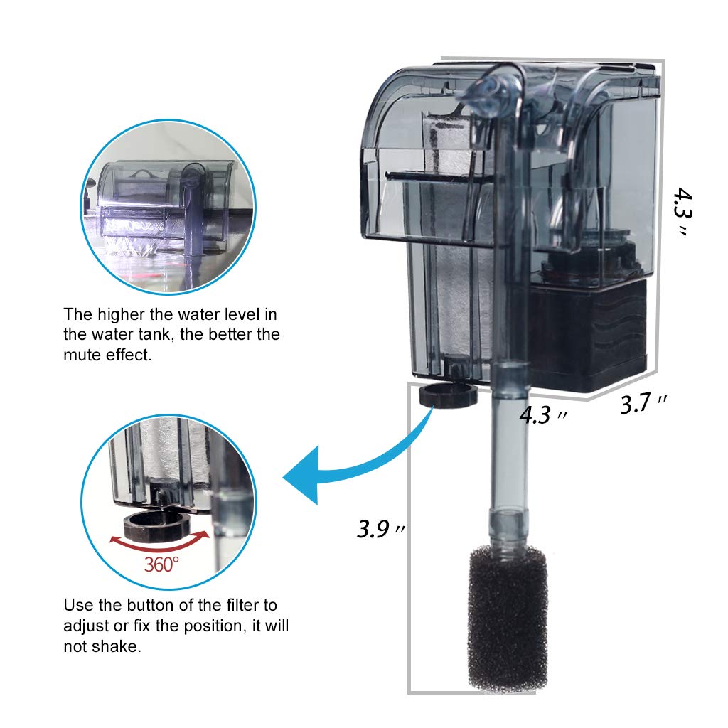 Boxtech Hang On Filtro: filtración 3 en 1 para acuario