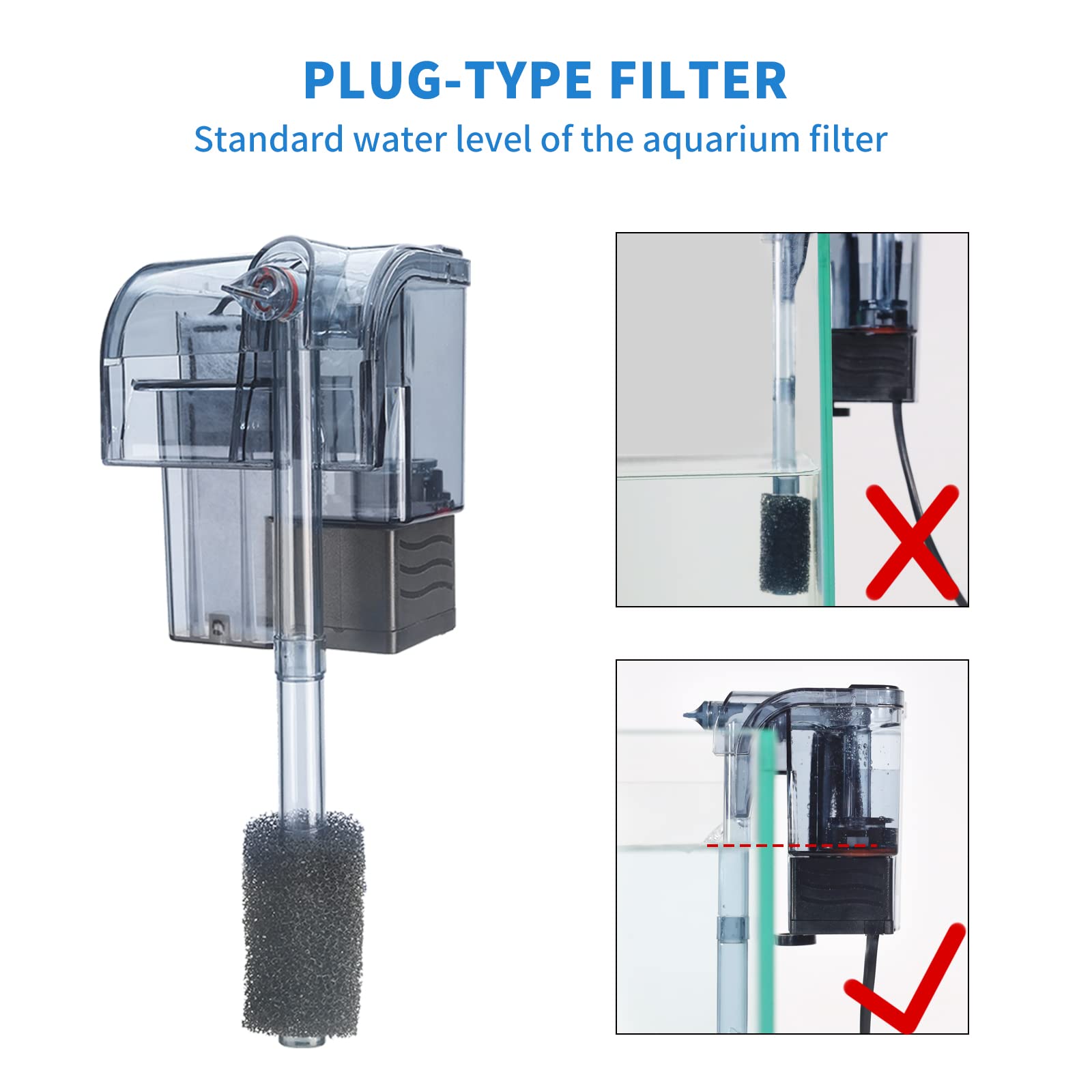 Boxtech Hang On Filtro: compatible con acuarios de 5 a 10 gal