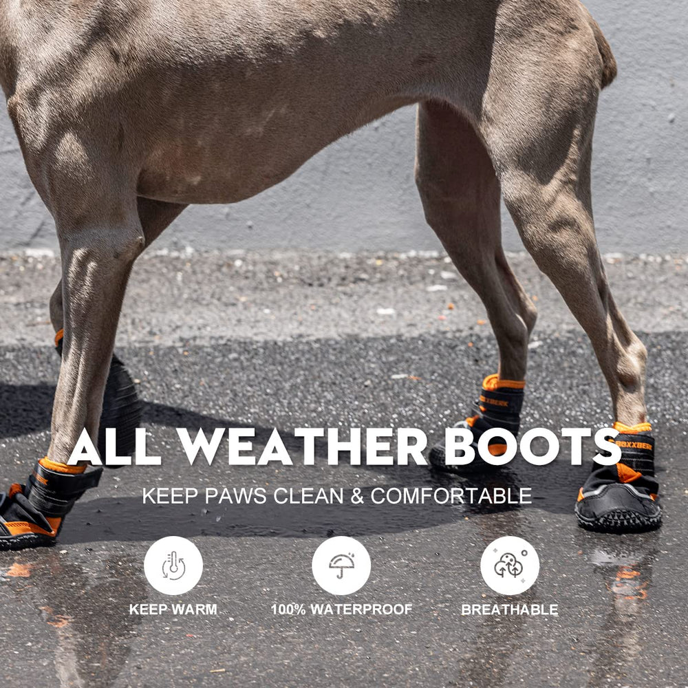 BoxxBerk anti-slip dog boots deliver secure traction on slippery surfaces.