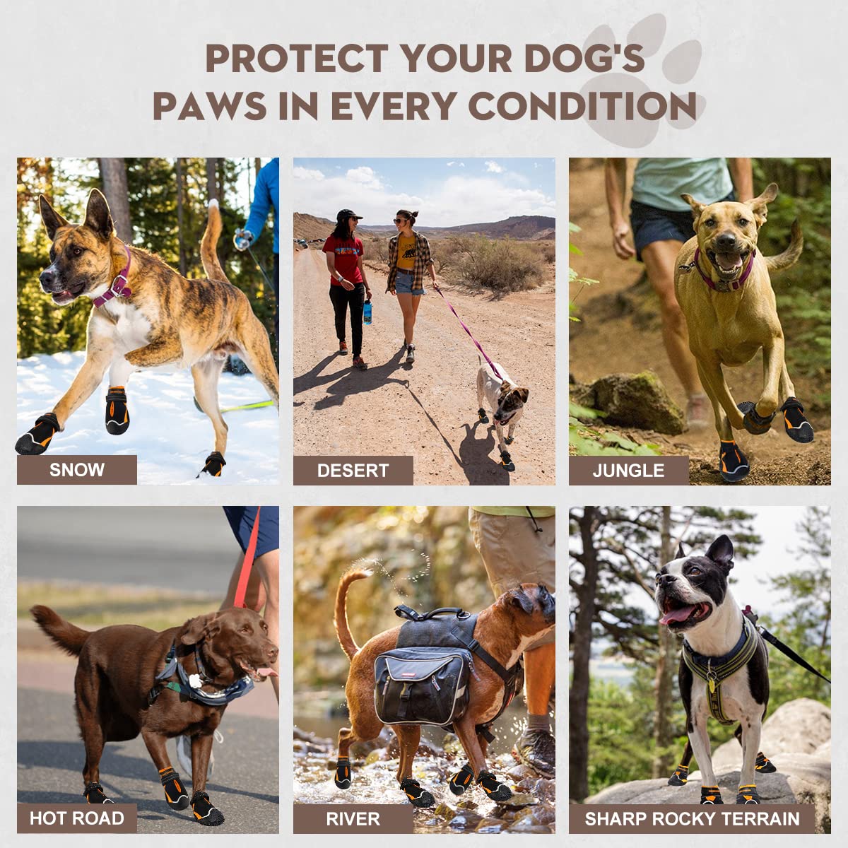 BoxxBerk paw protector boots ideal for hiking indoor floors and hot pavement.