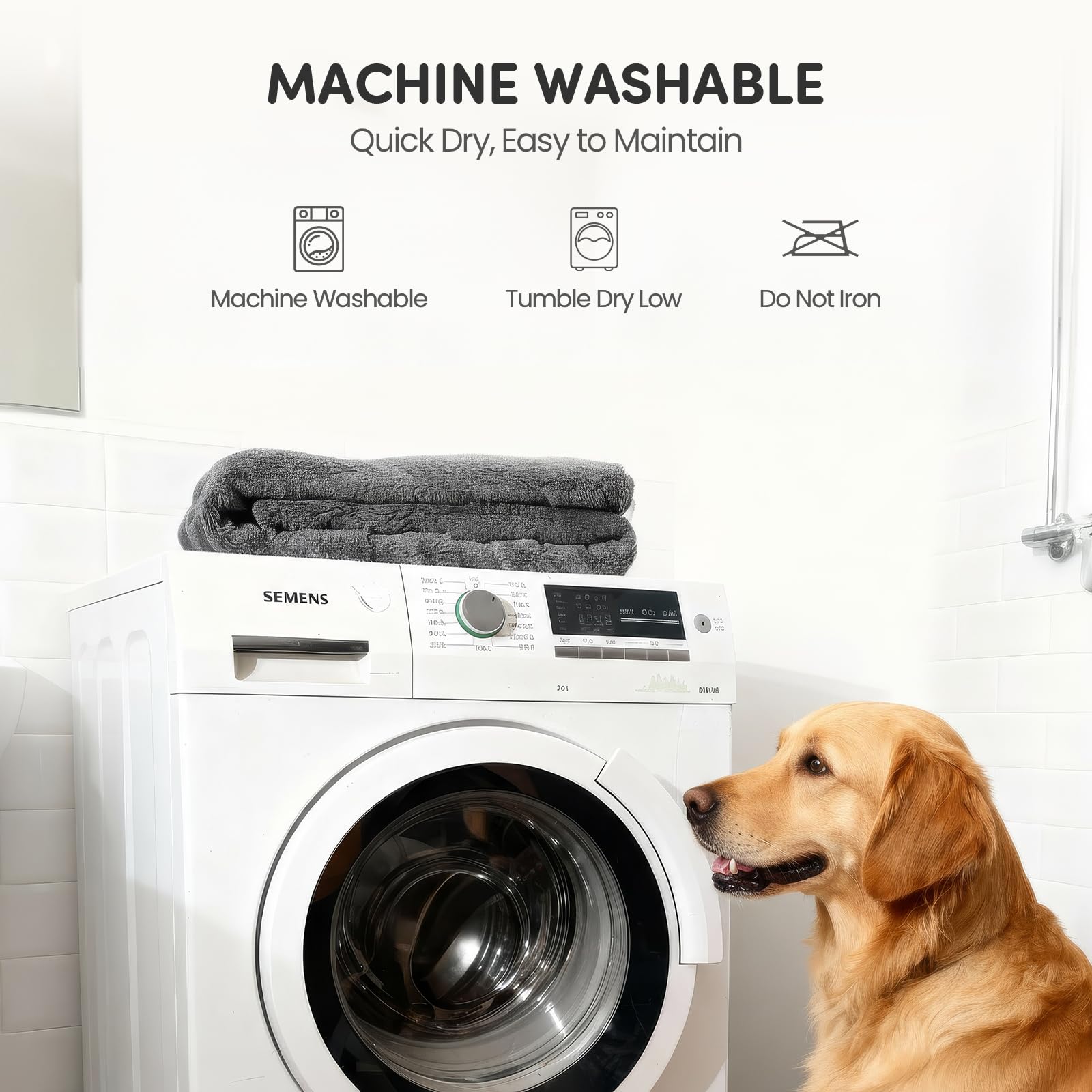 BoxZone blanket being machine washed demonstrates easy maintenance