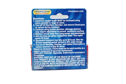 Boyd Chemi-Clean applied in marine tank addressing cyanobacteria stains safely